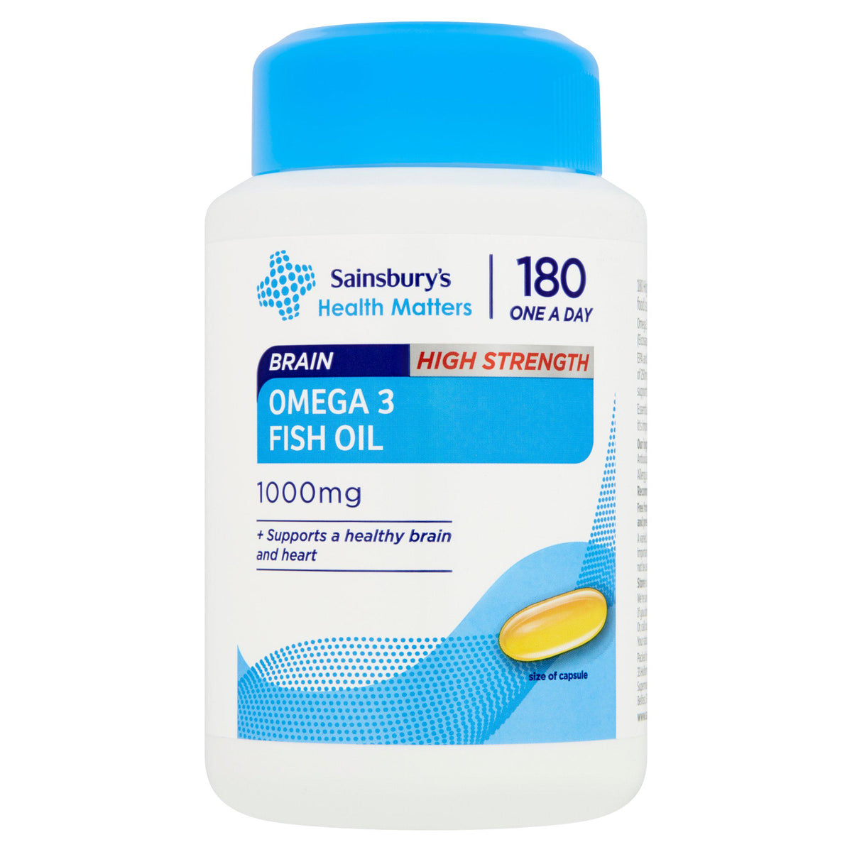 Sainsbury's Omega 3 fish oil 1000mg 180 capsules, UK version
