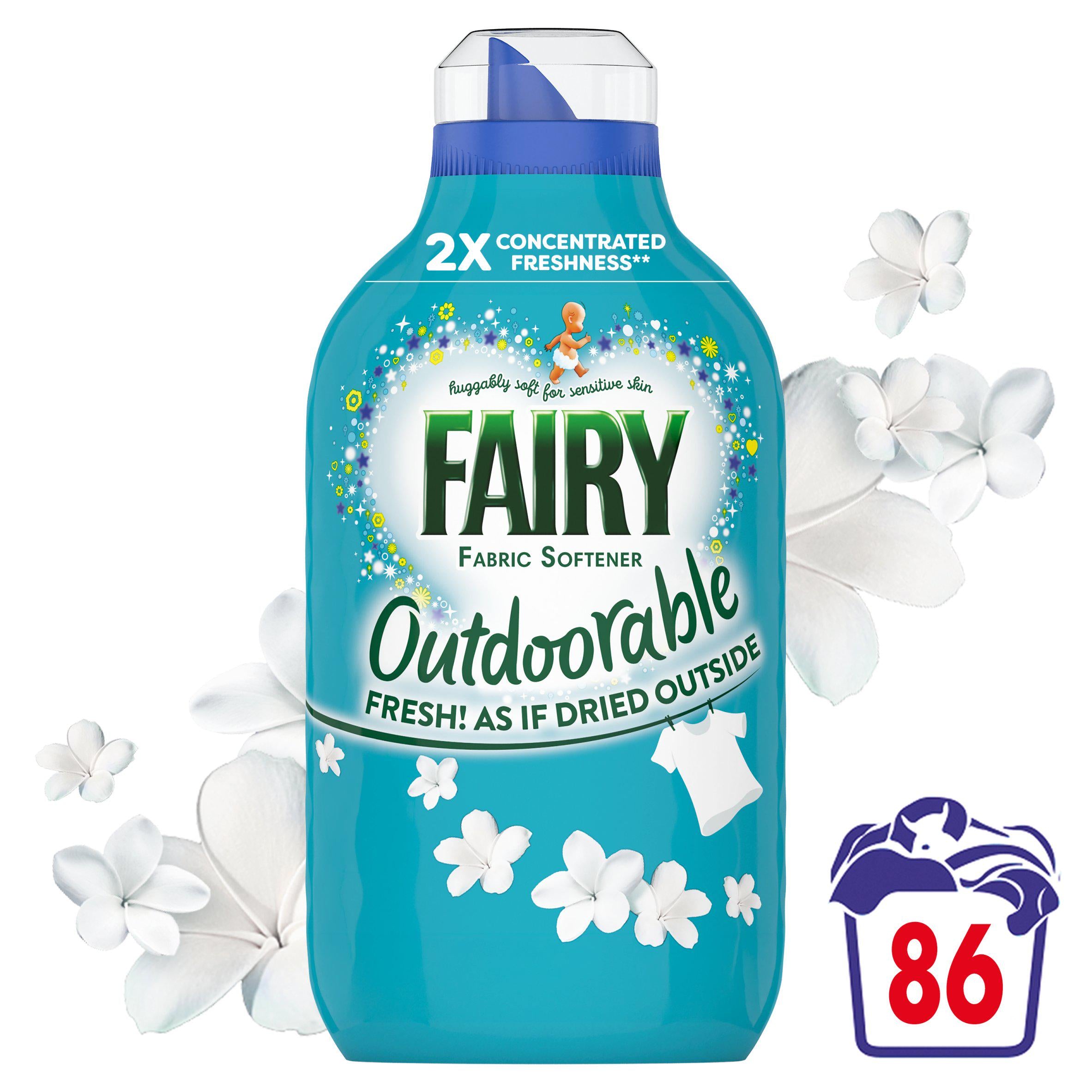 Fairy Outdoorable fabric softener 86 washes (British brand)