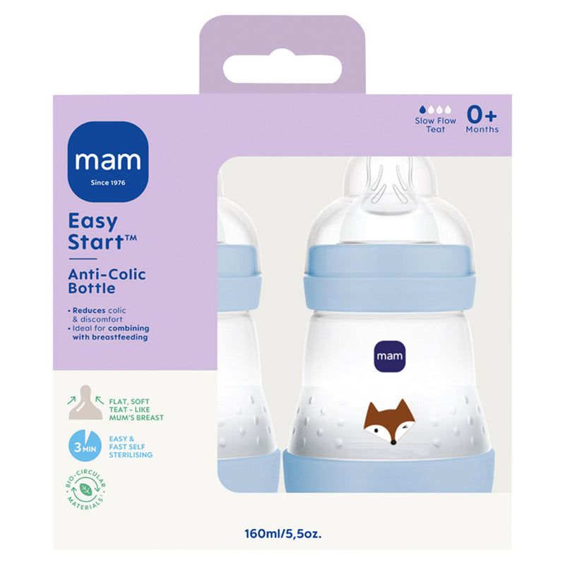 Mam anti-colic baby bottles 160ml pack of 2, UK version