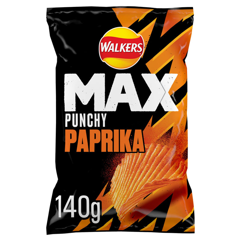 Walkers Max Punchy Paprika crisps 140g, UK version