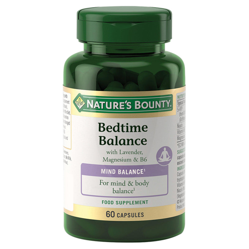 Nature's Bounty bedtime supplement lavender magnesium B6 60 capsules, UK version