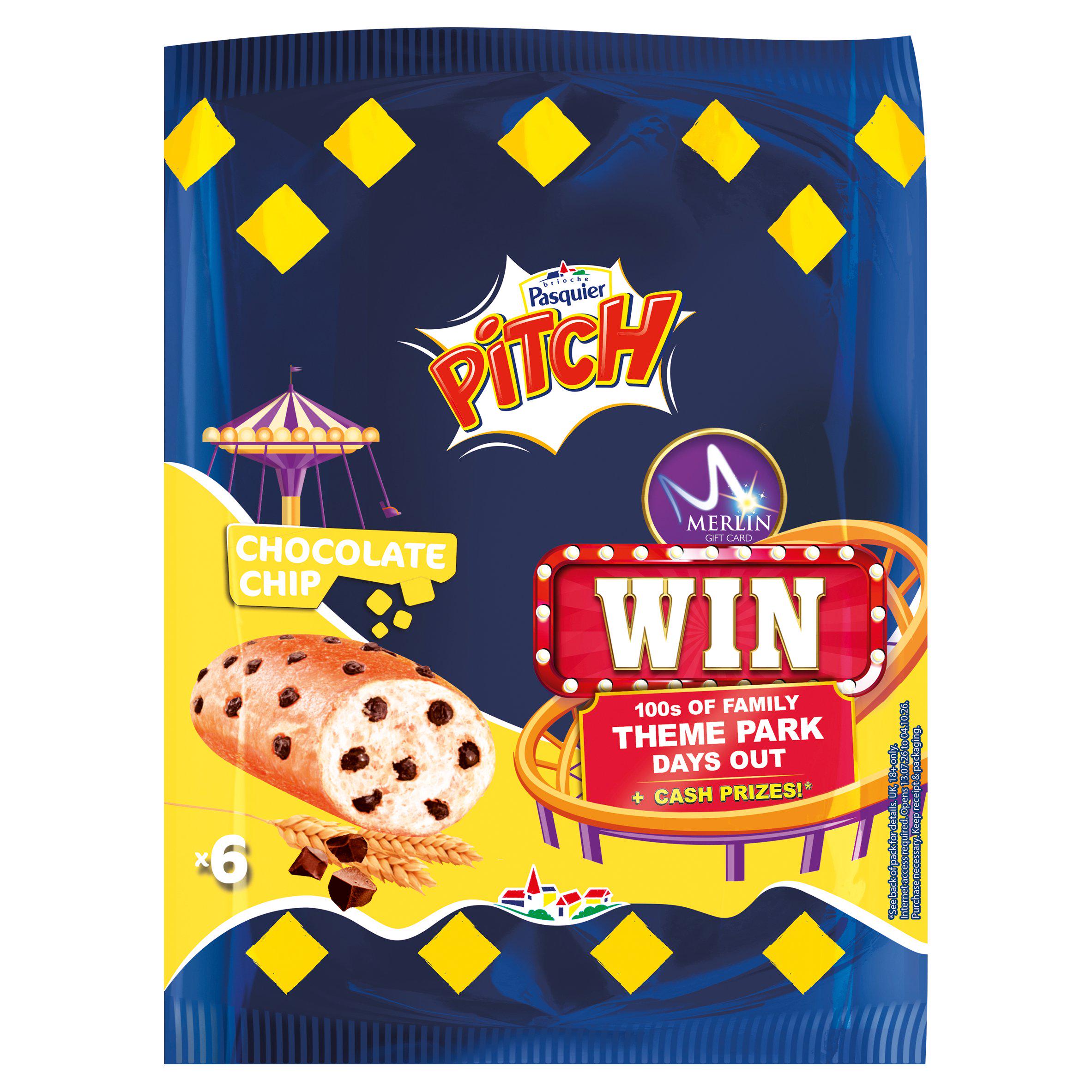 Brioche Pasquier pitch brioche with chocolate chips individually wrapped 6x37.5g - British product