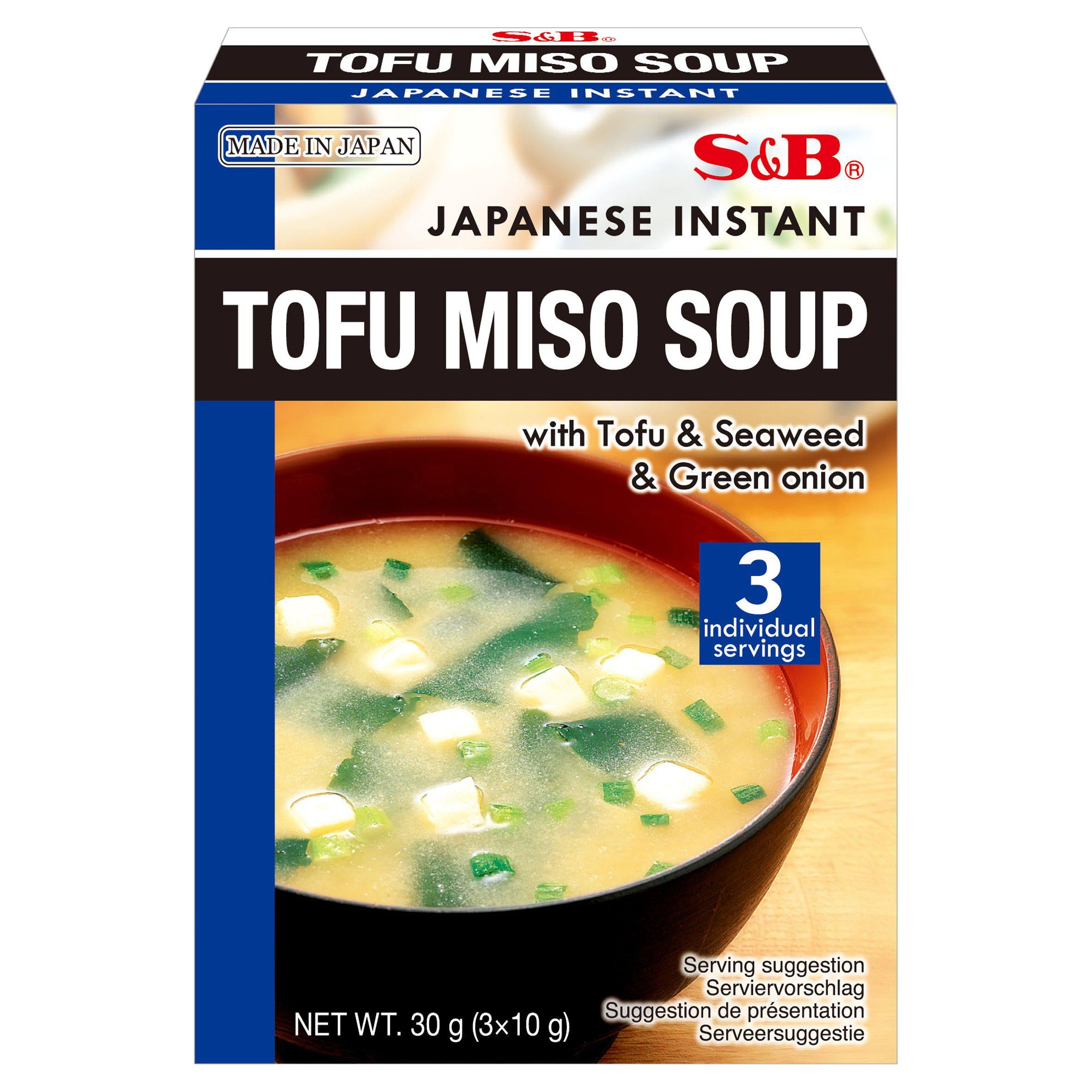 S&B Japanese Instant Tofu Miso Soup 3x10g (British brand)