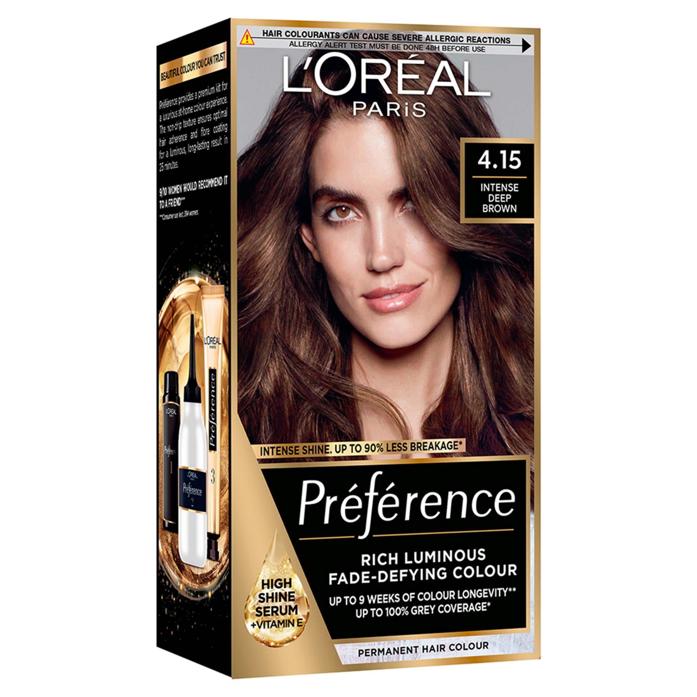 L'Oreal Paris Preference permanent hair dye Intense Deep Brown, UK version