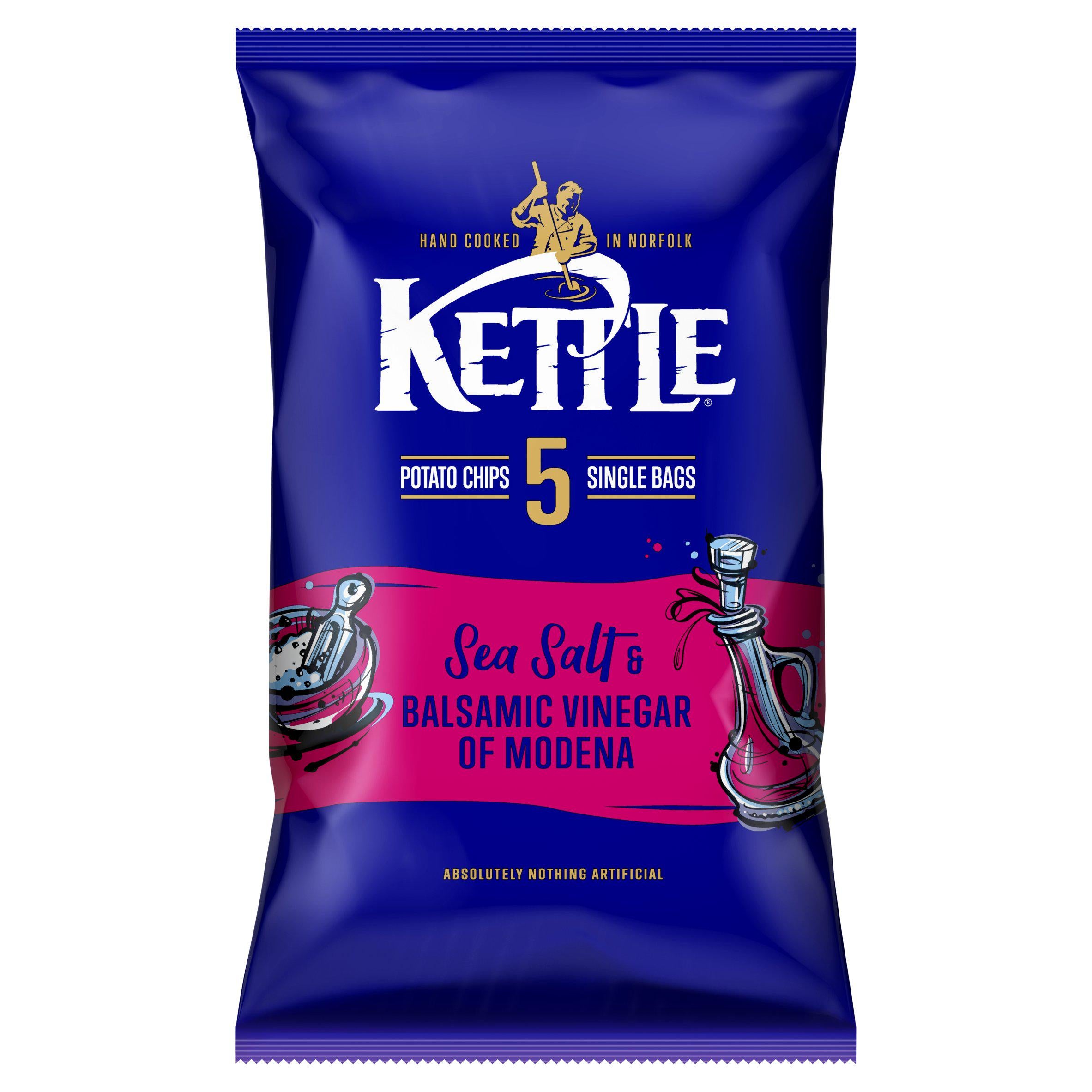 Kettle chips sea salt and balsamic vinegar 5x25g, UK version
