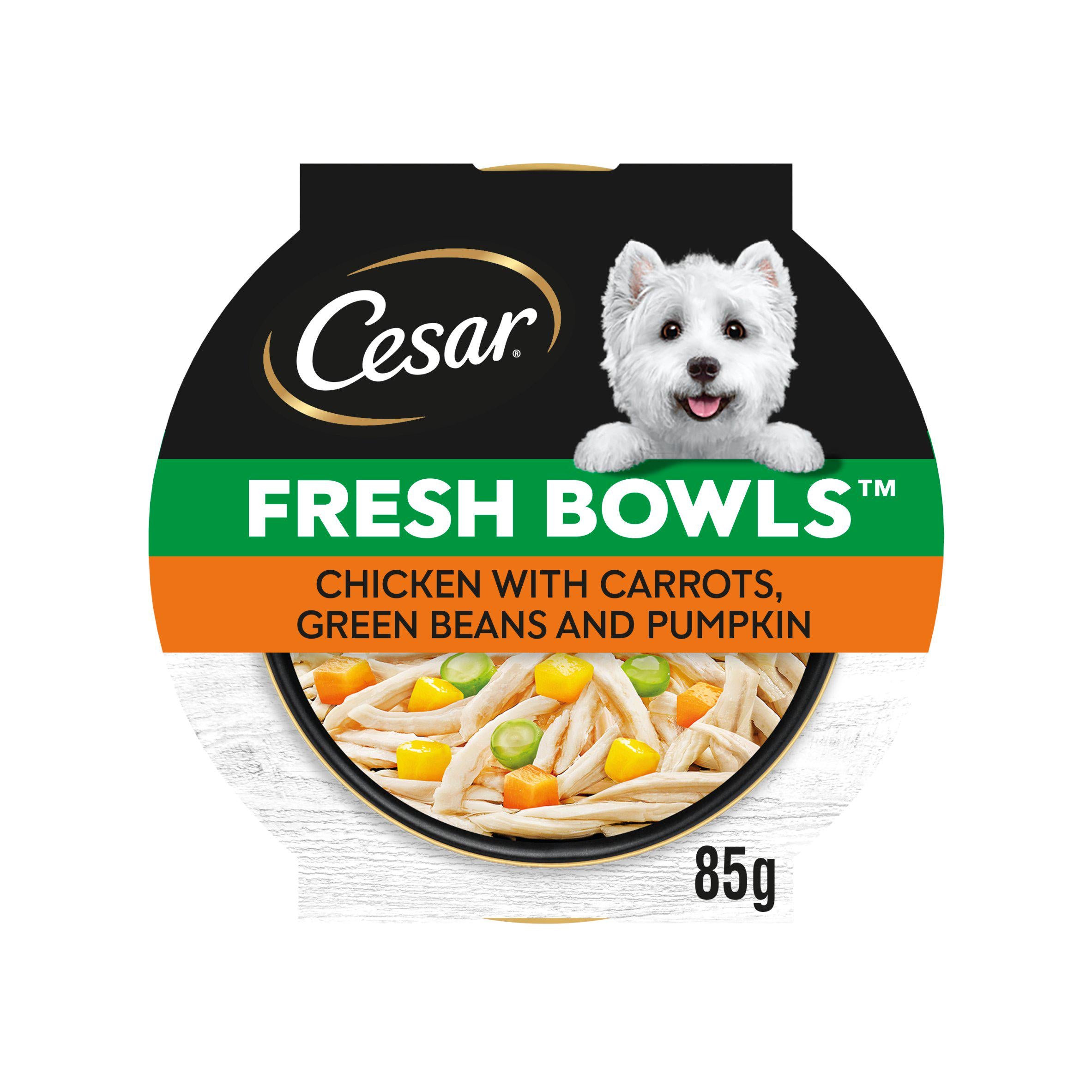 Cesar Fresh Bowl dog food with chicken and vegetables 85g, imported from the UK