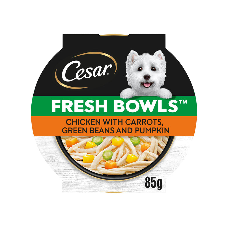 Cesar Fresh Bowl dog food with chicken and vegetables 85g, imported from the UK