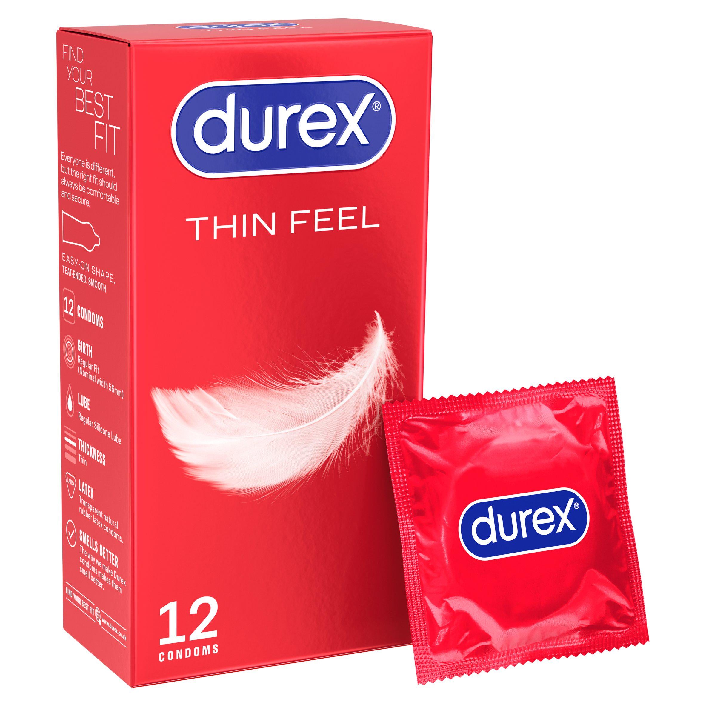 Durex Thin Feel latex condoms 12 pack - British product