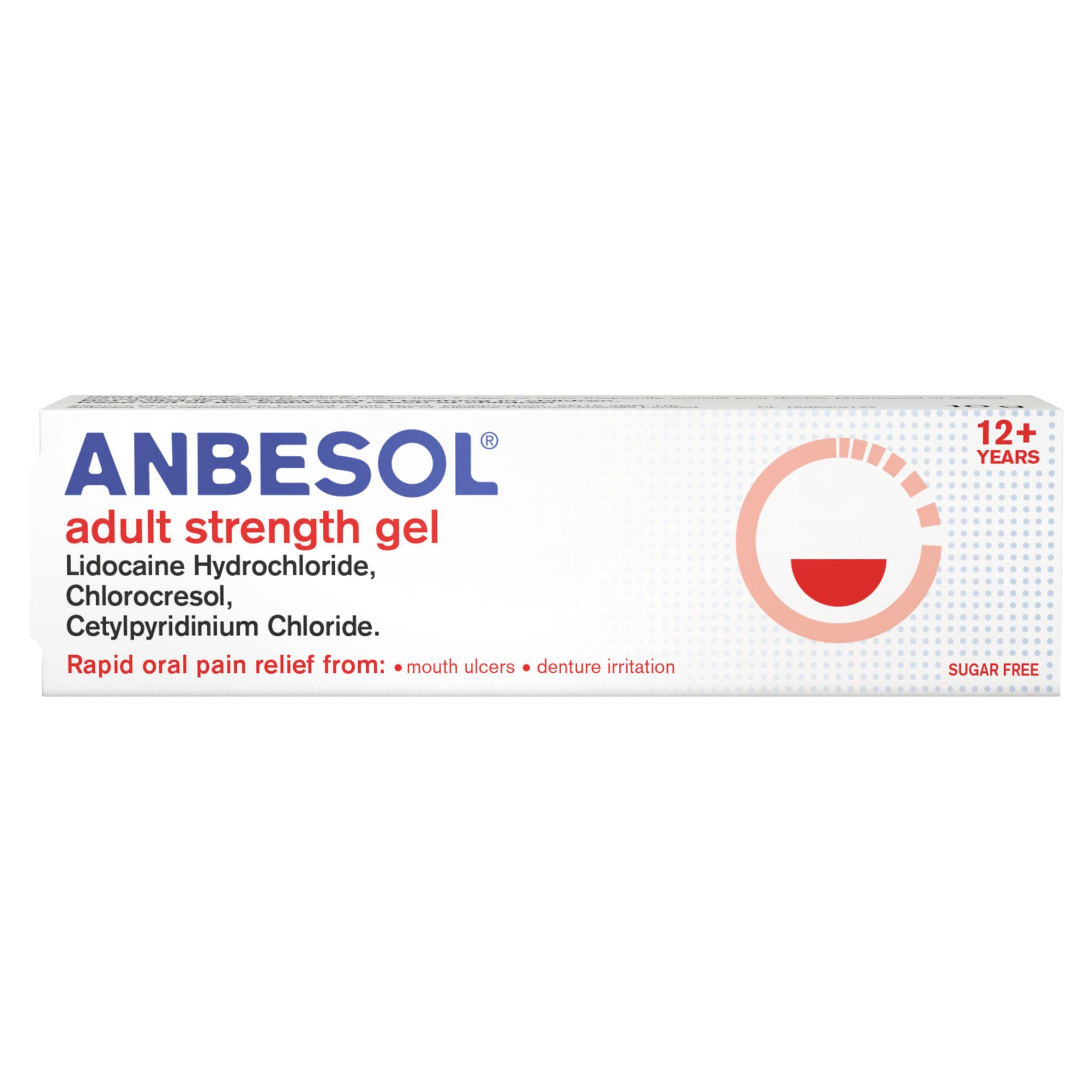 Anbesol Adult Strength Oral Gel Tube 10g - British product