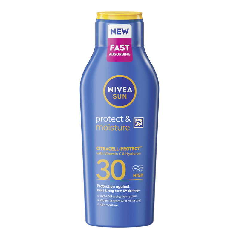 Nivea Protect and Moisture sun lotion SPF 30 400ml, imported from the UK