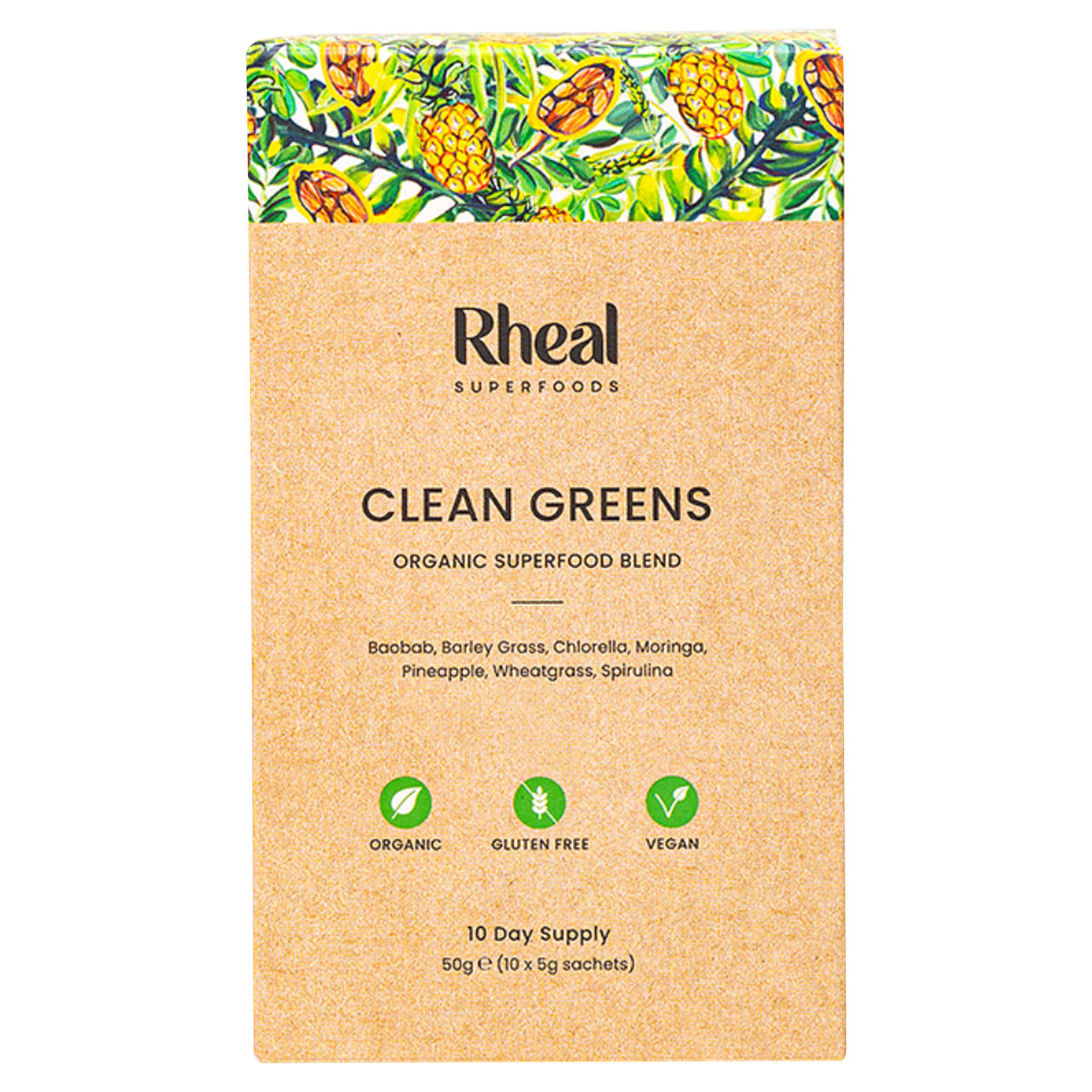 Rheal Clean Greens powder 10 x 5g sachets imported from the UK