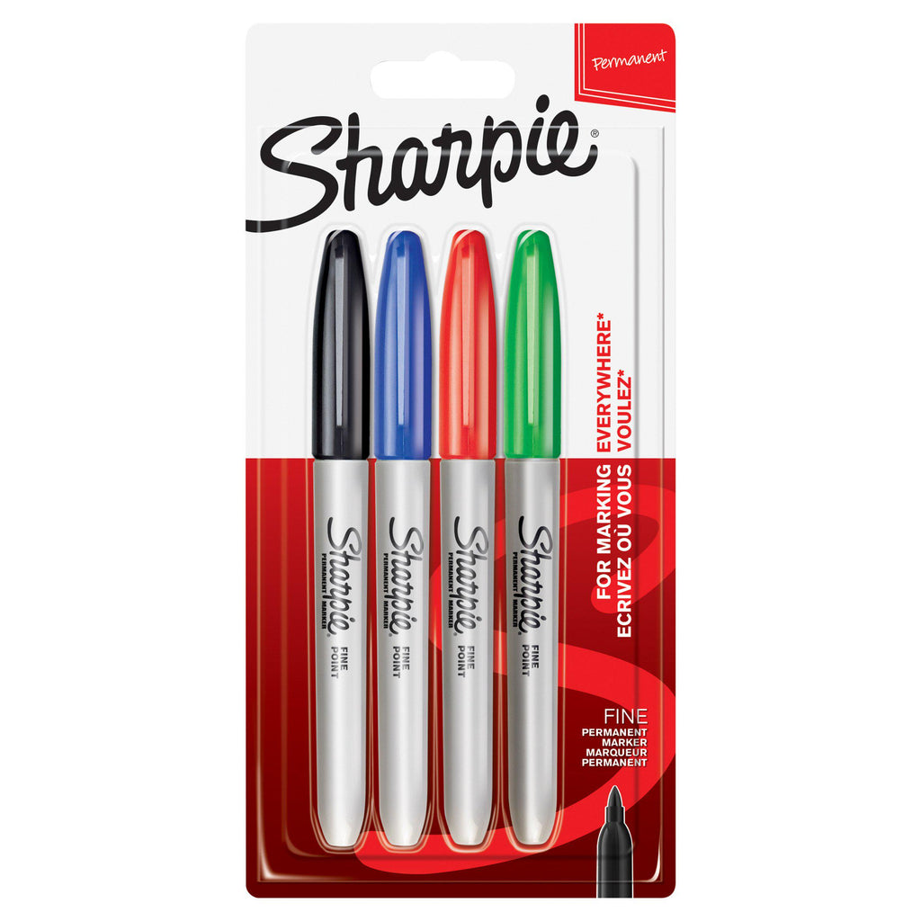 Sharpie Assorted Black/Blue/Red/Green 4pk