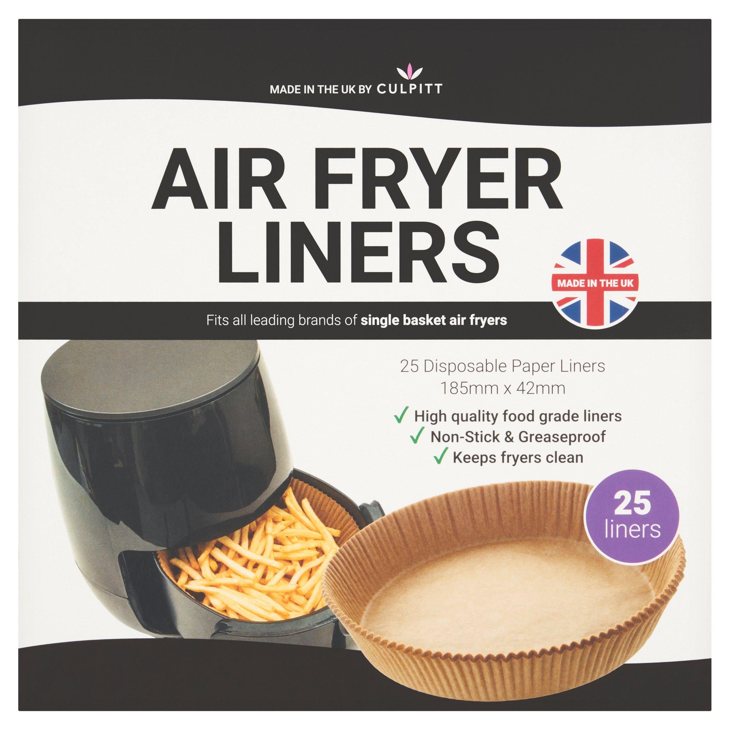 Culpitt 25 air fryer liners 185mm x 42mm - British product