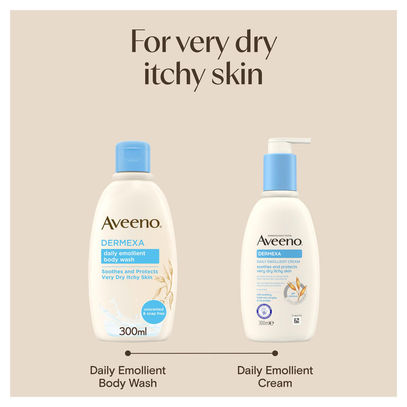 Aveeno Dermexa Daily Emollient body wash 300ml, imported from the UK