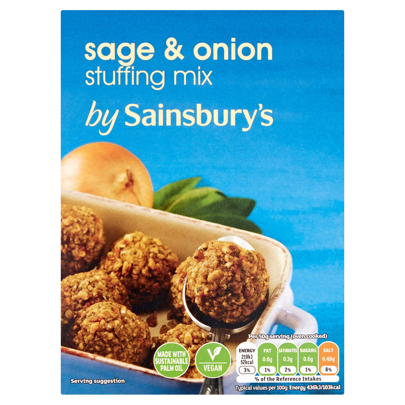 Sainsbury's sage and onion stuffing mix 340g, imported from the UK