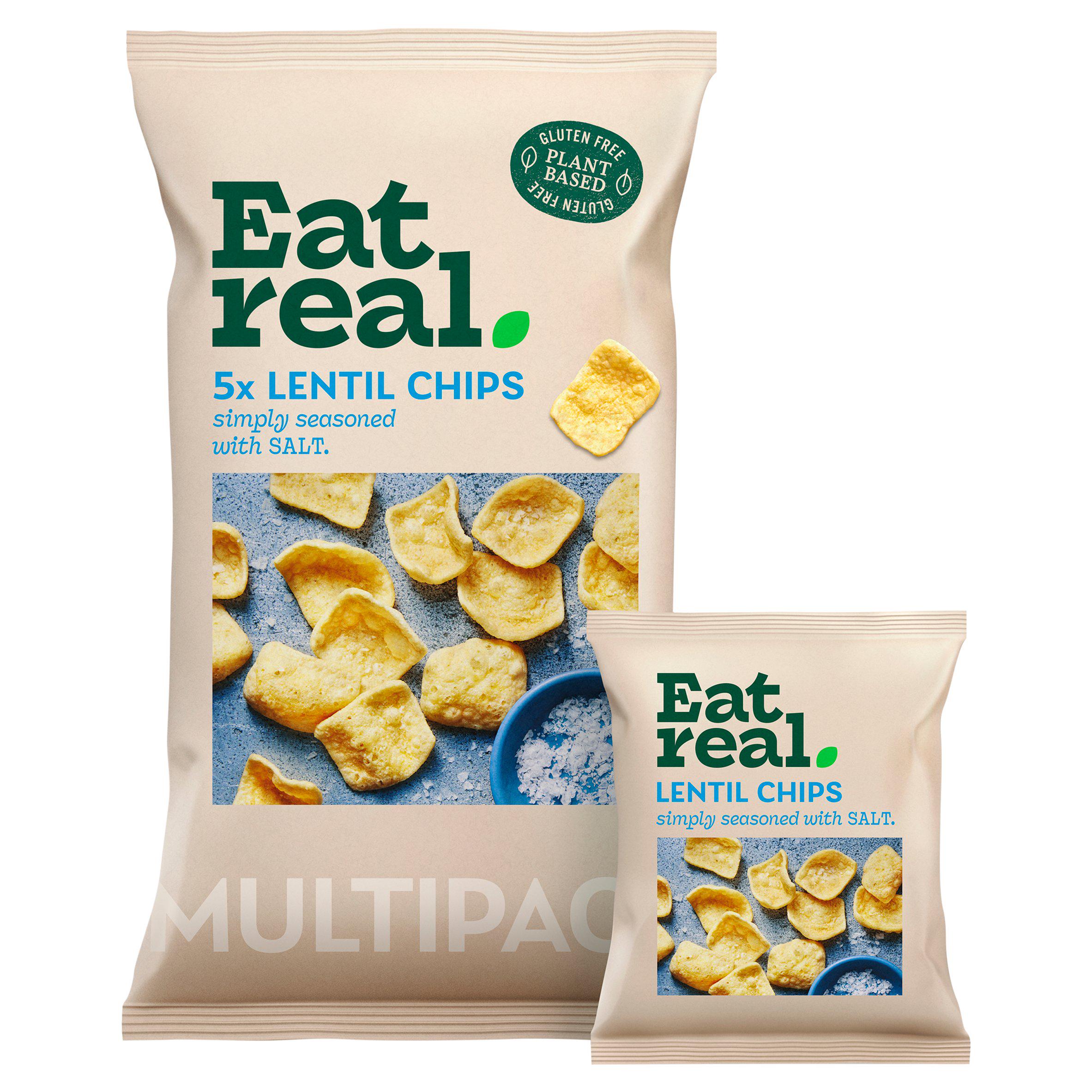 Eat Real salted lentil chips multipack 5x18g - British product