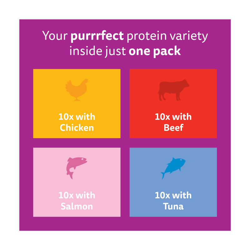 Whiskas wet cat food pouches Mixed Menu 40 x 85g (British brand)