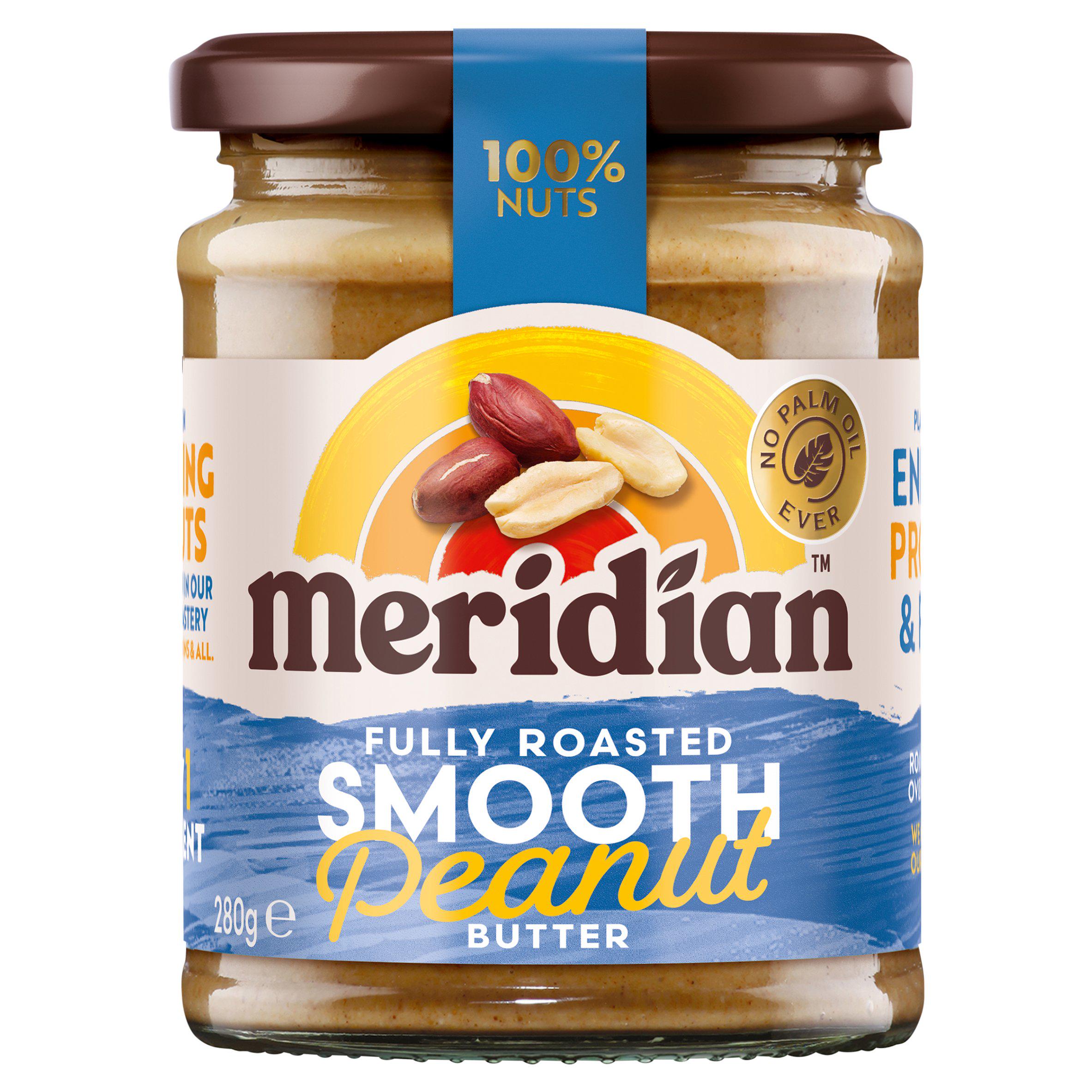 Meridian smooth peanut butter 280g, imported from the UK