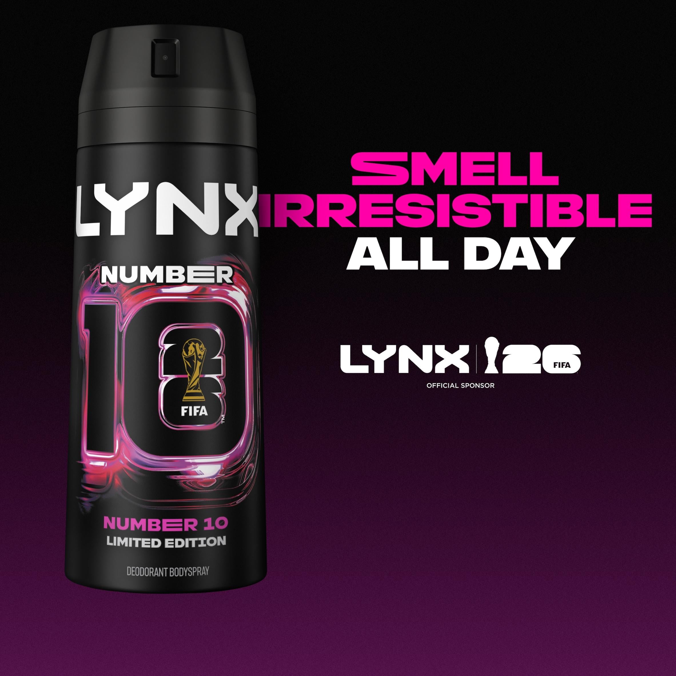 Lynx body spray Number 10 limited edition FIFA 150ml - British product