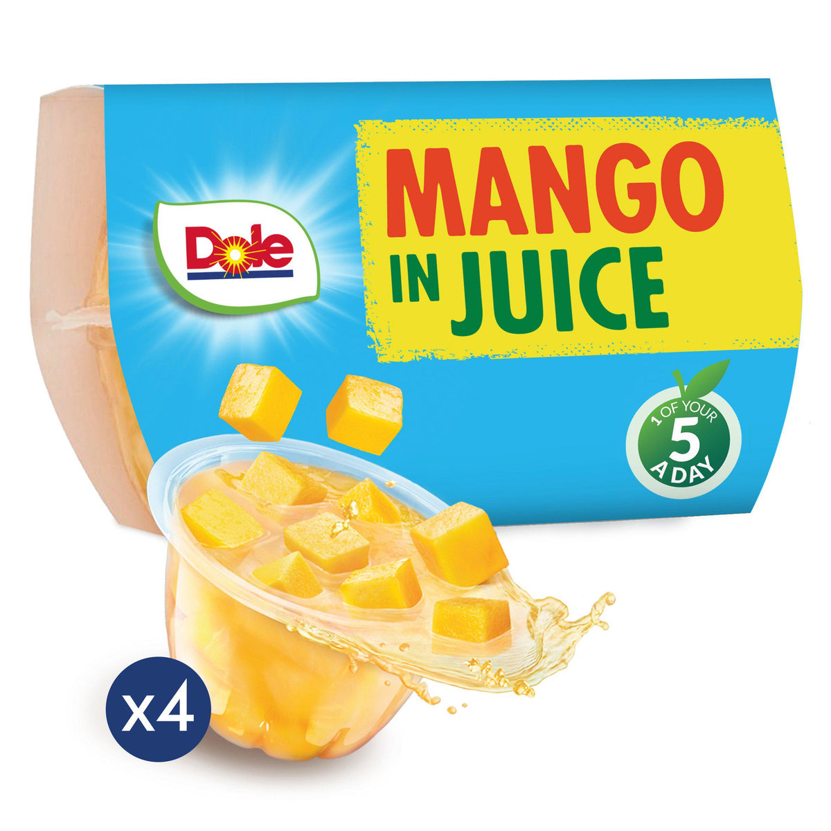 Dole mango fruit snack cups 4x113g, imported from the UK