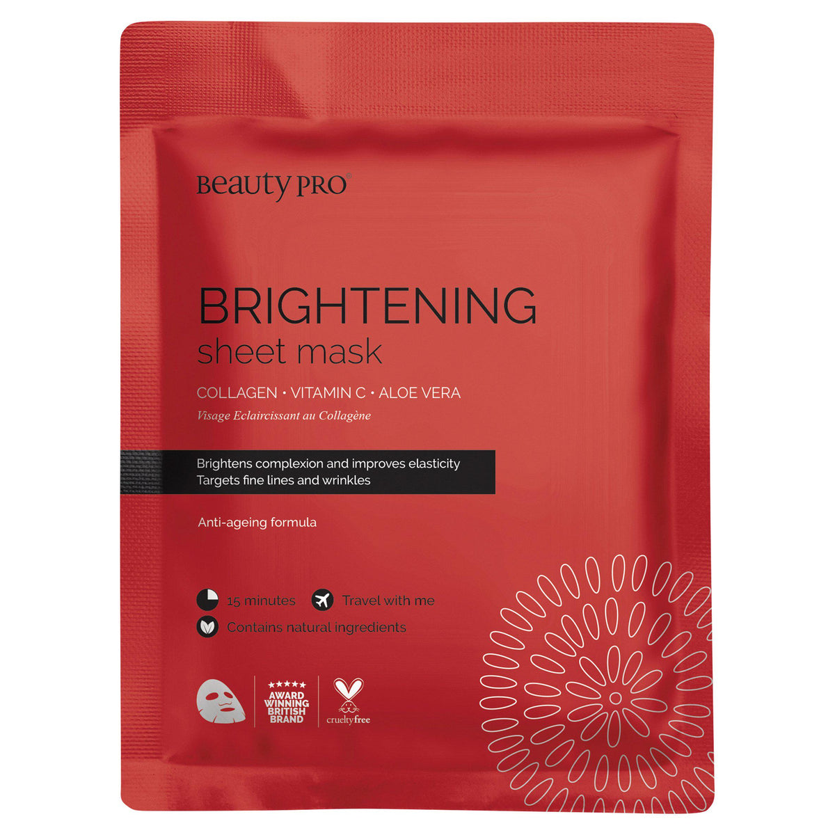 BeautyPro Brightening Sheet Mask with Vitamin C 23g (British brand)