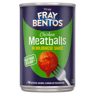 Sainsburys Fray Bentos Chicken Meatballs in Bolognese Sauce Ready Meal 380g- Buy online at McGrocer