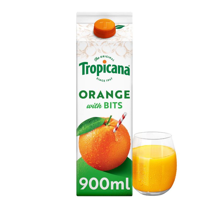 Tropicana orange juice with bits 900ml (British brand)