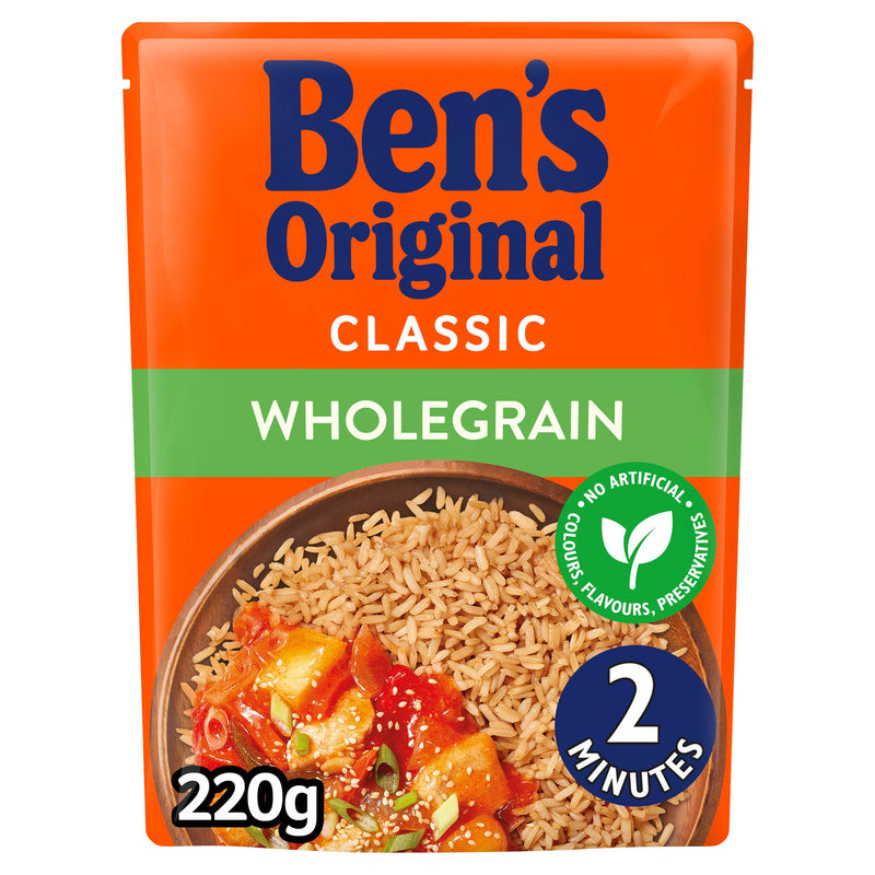 Ben's Original wholegrain microwave rice pouch 220g - British product