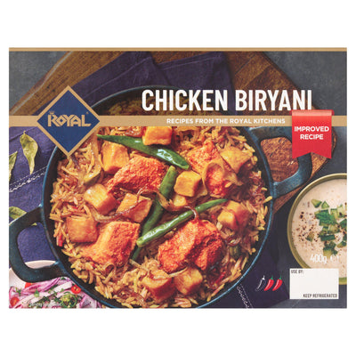 Sainsburys Royal Chicken Biryani with Basmati Rice Halal Ready Meal 400g- Buy online at McGrocer