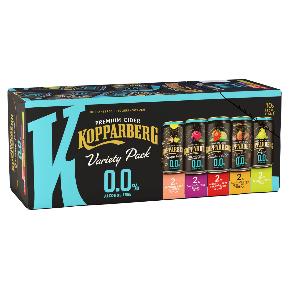 Kopparberg alcohol-free cider variety pack 10x330ml, UK version