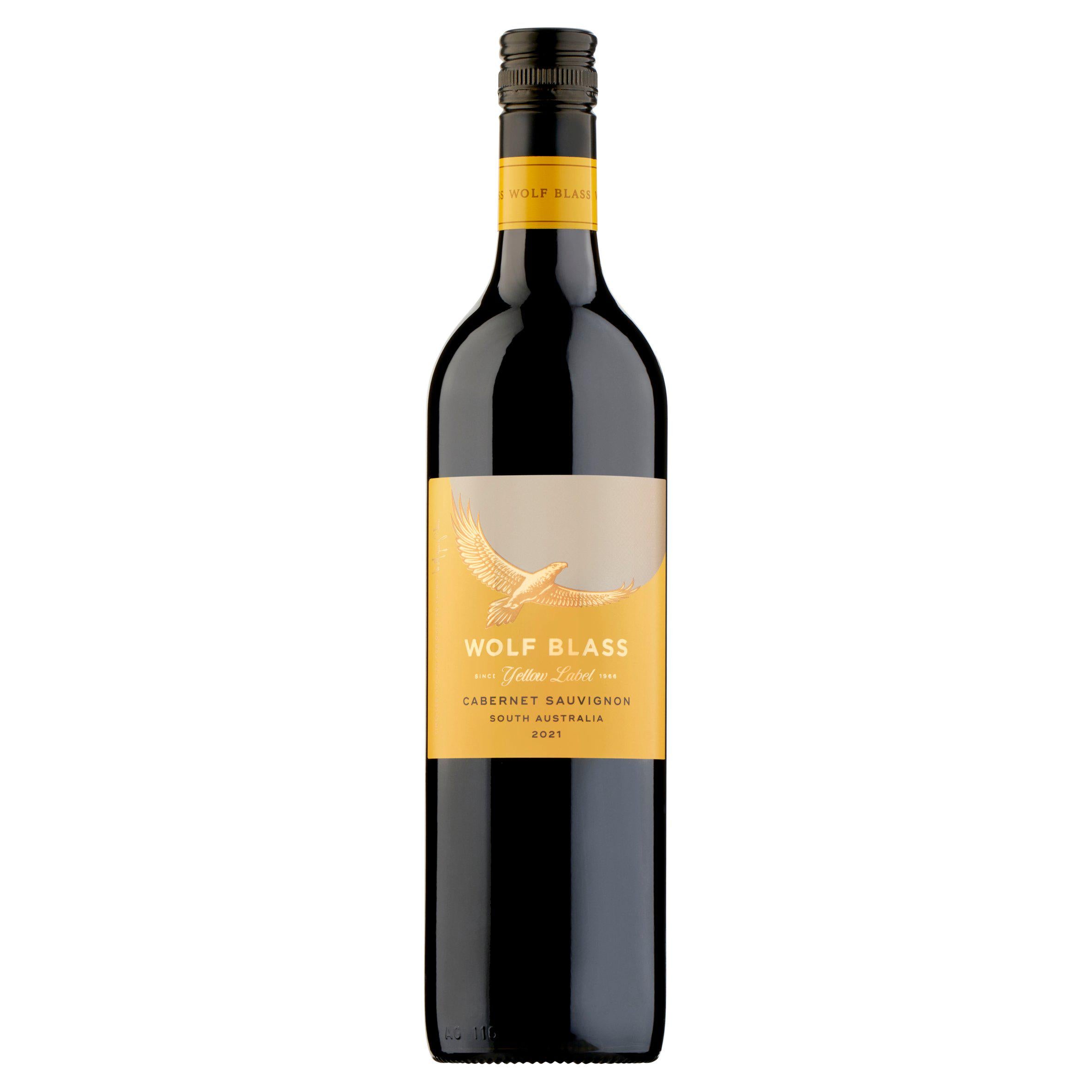 Wolf Blass Yellow Label Cabernet Sauvignon red wine 75cl, UK version