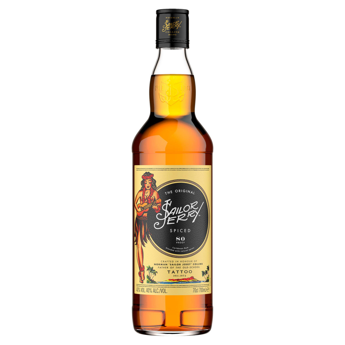 Sailor Jerry spiced Caribbean rum 70cl bottle - British product