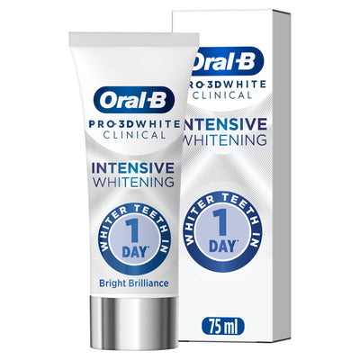 Sainsburys Oral-B Pro 3D White Clinical Bright Brilliance Mint Fusion Toothpaste 75ml- Buy online at McGrocer
