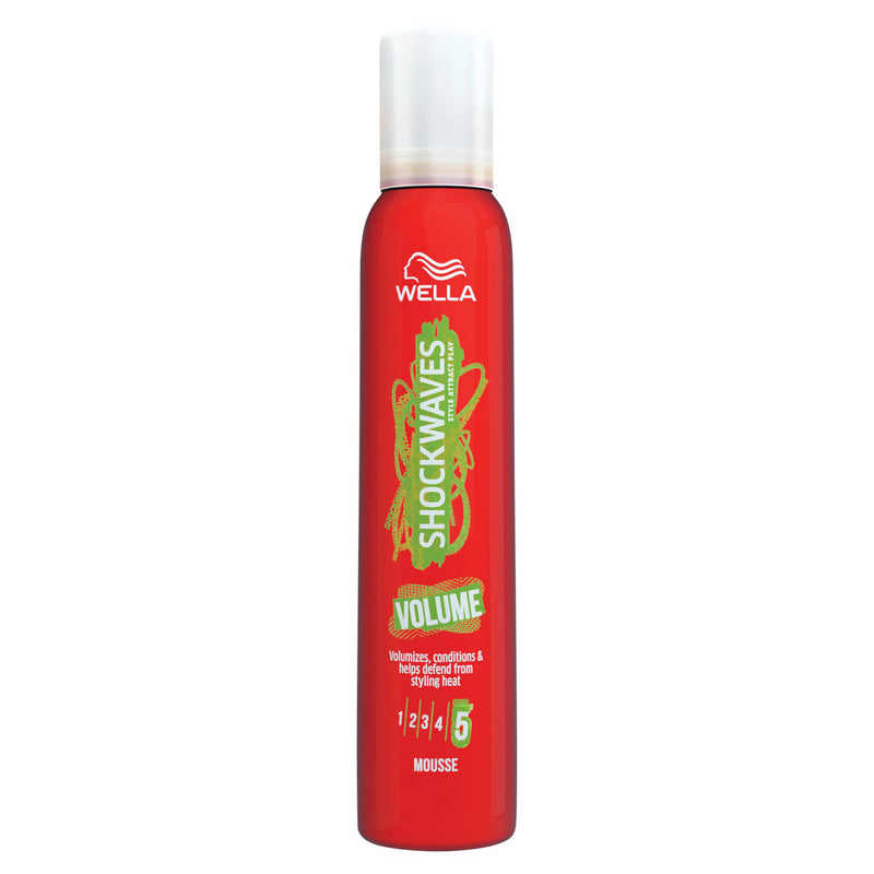 Wella Shockwaves Volume Mousse 200ml, imported from the UK