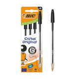 BIC Cristal Black Ballpoint Pens 4 Pack - British product