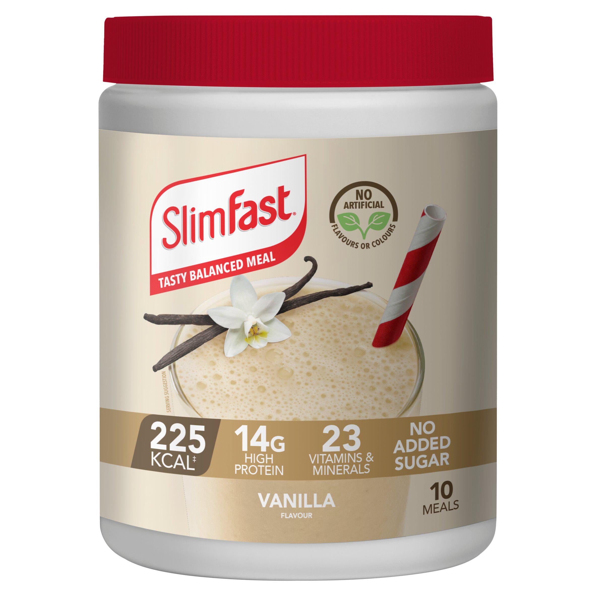 SlimFast vanilla meal replacement shake powder 365g, imported from the UK
