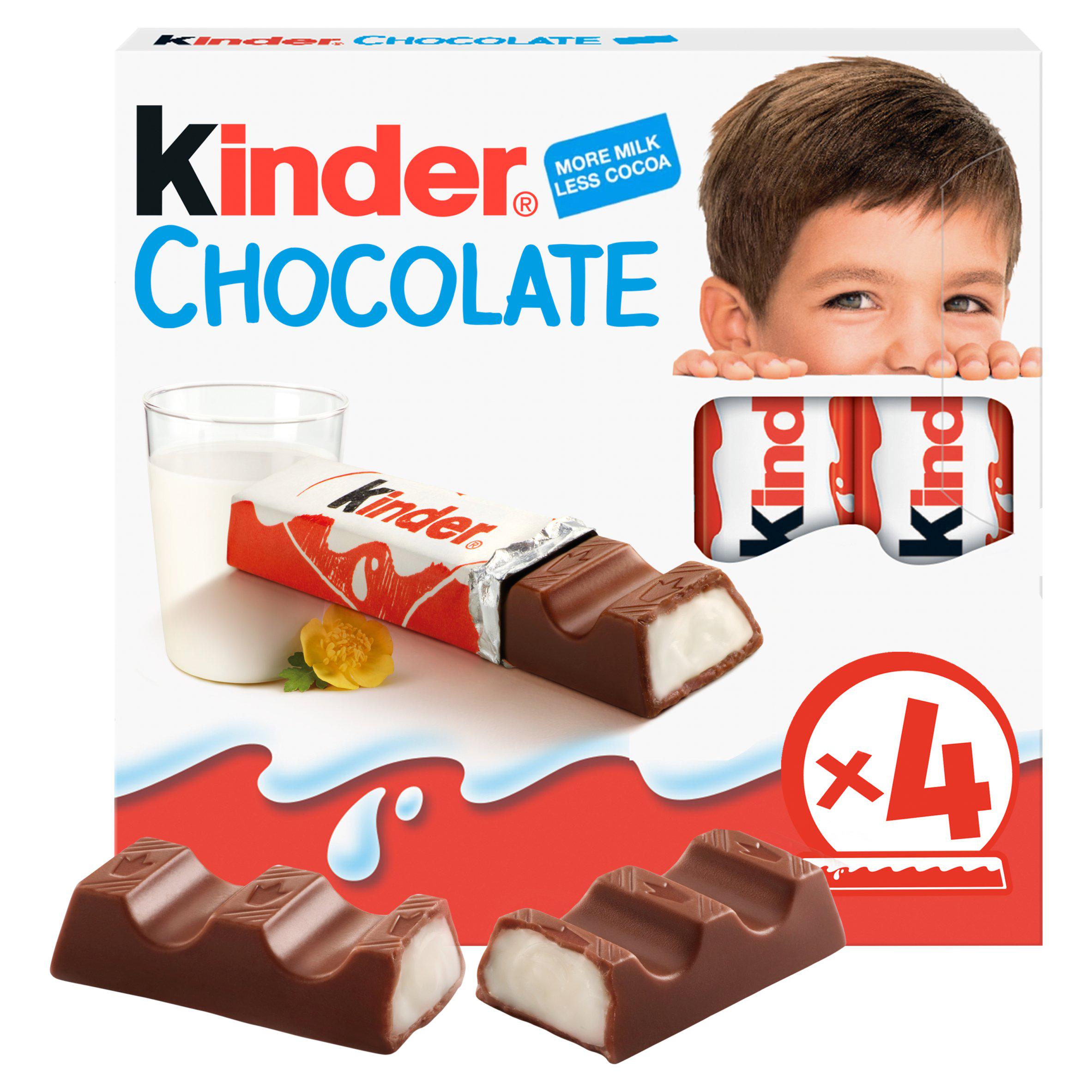 Kinder chocolate multipack small bars 4x2.5g, UK version