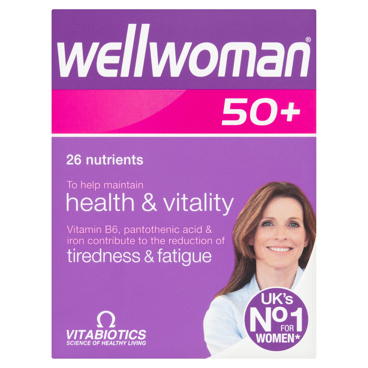 Vitabiotics Wellwoman 50+ tablets 30-pack, imported from the UK
