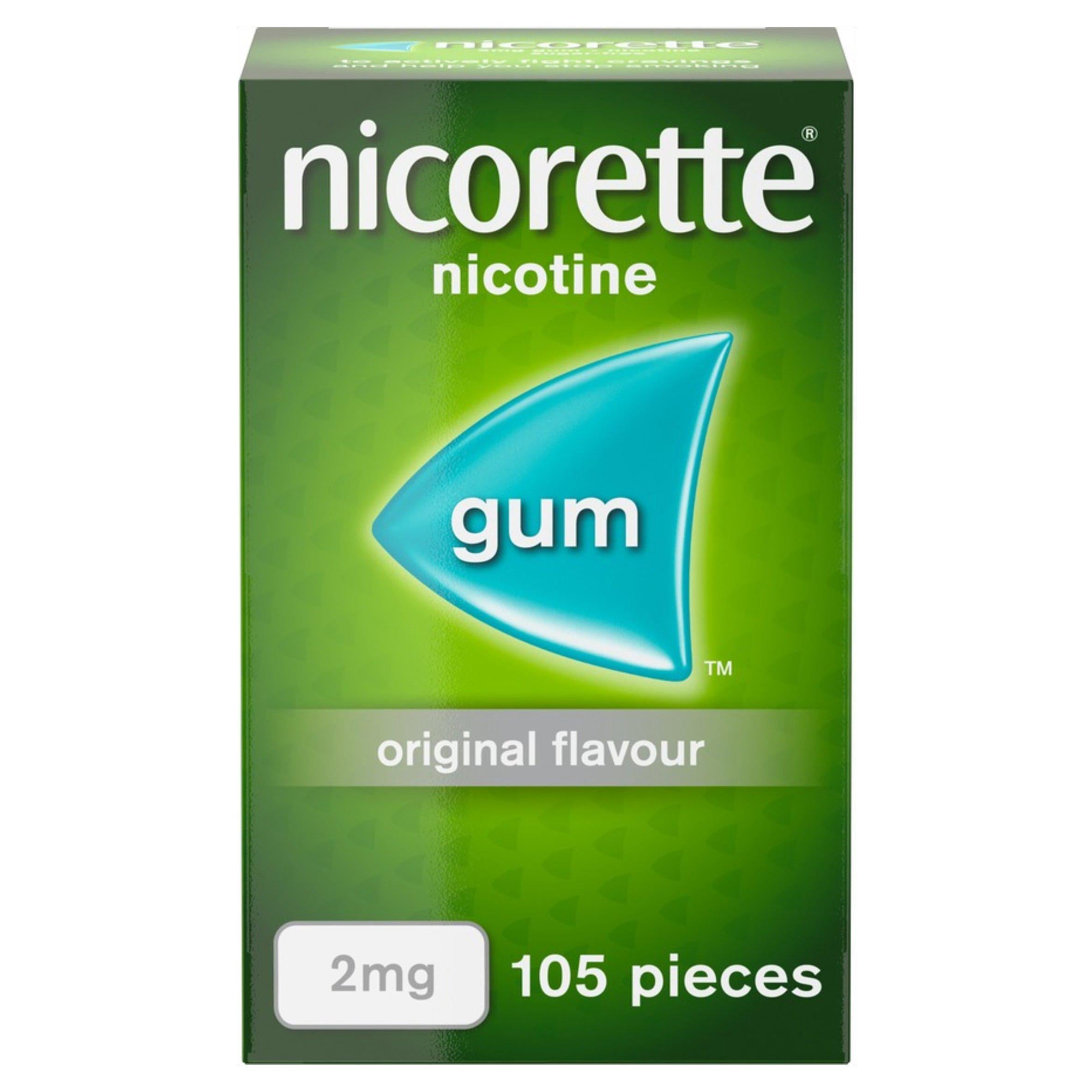 Nicorette gum pieces original flavour 2mg 105 pieces - British product