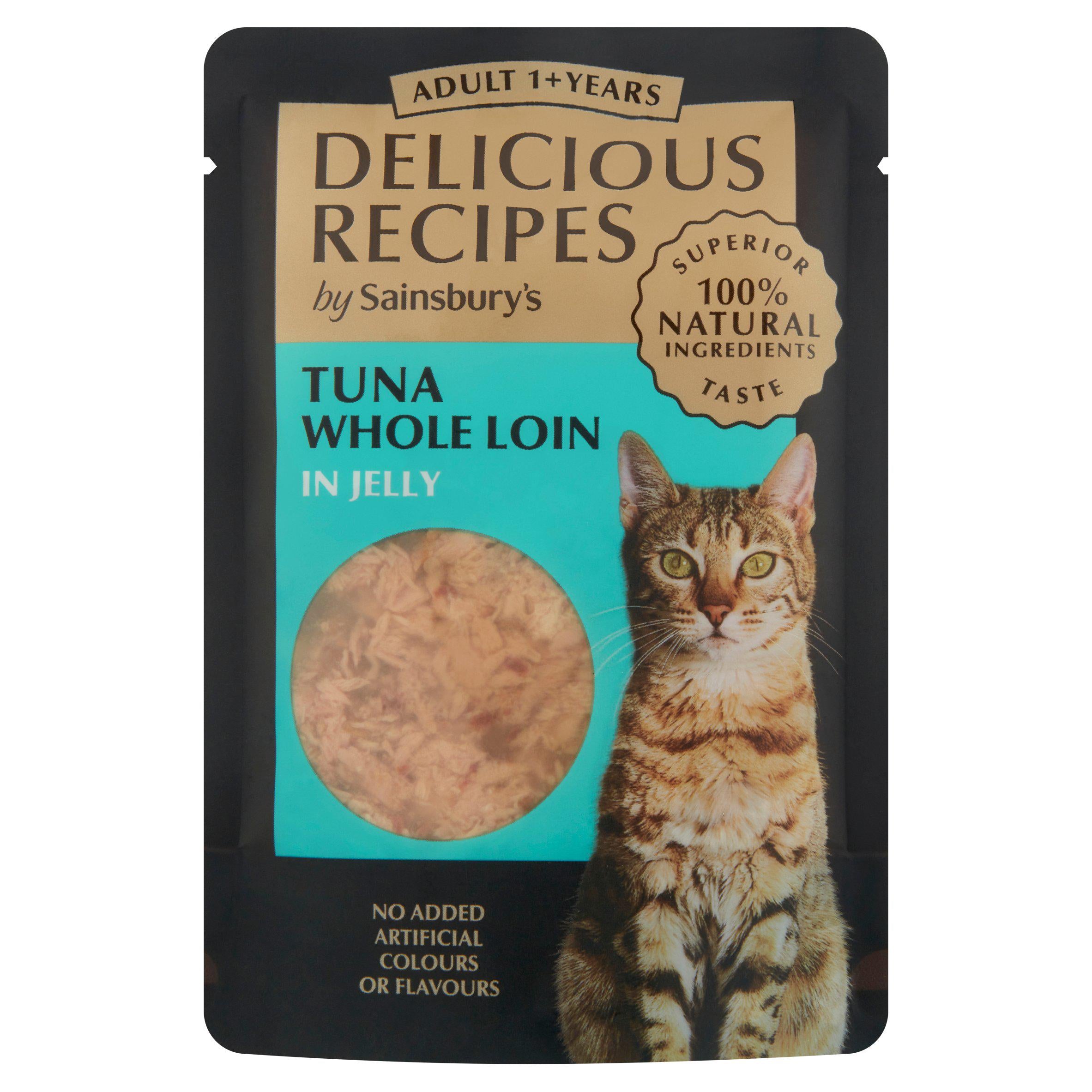 Sainsbury's cat food Tuna Whole Loin in Jelly 70g - British product