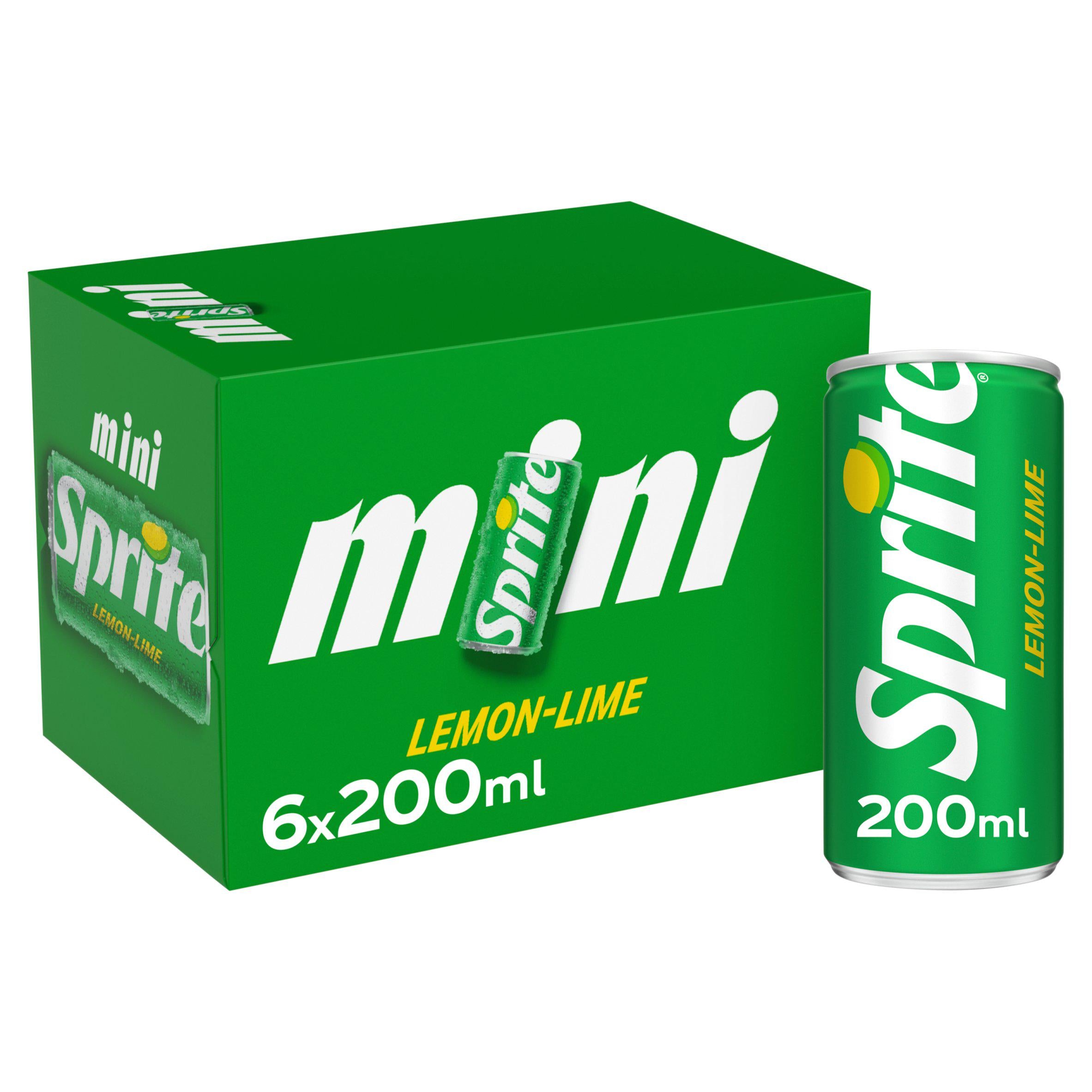 Sprite soft drink lemon lime 6 x 200ml cans (British brand)