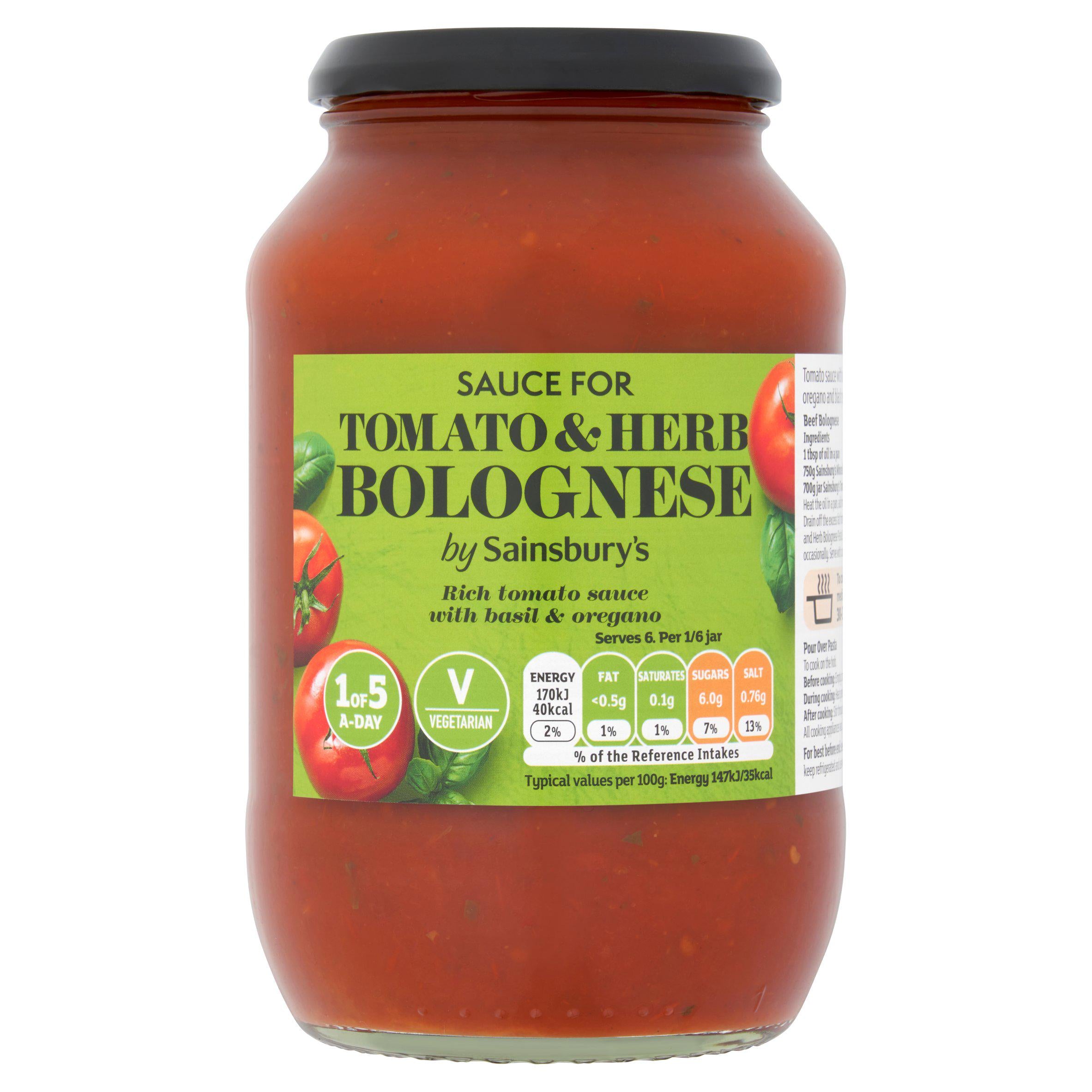 Sainsbury's tomato and herb pasta sauce 700g (British brand)