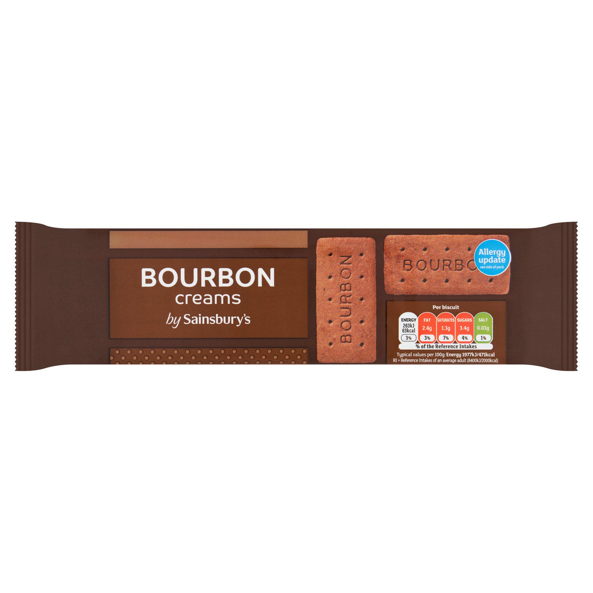 Sainsbury's Bourbon chocolate sandwich biscuits 200g, UK version