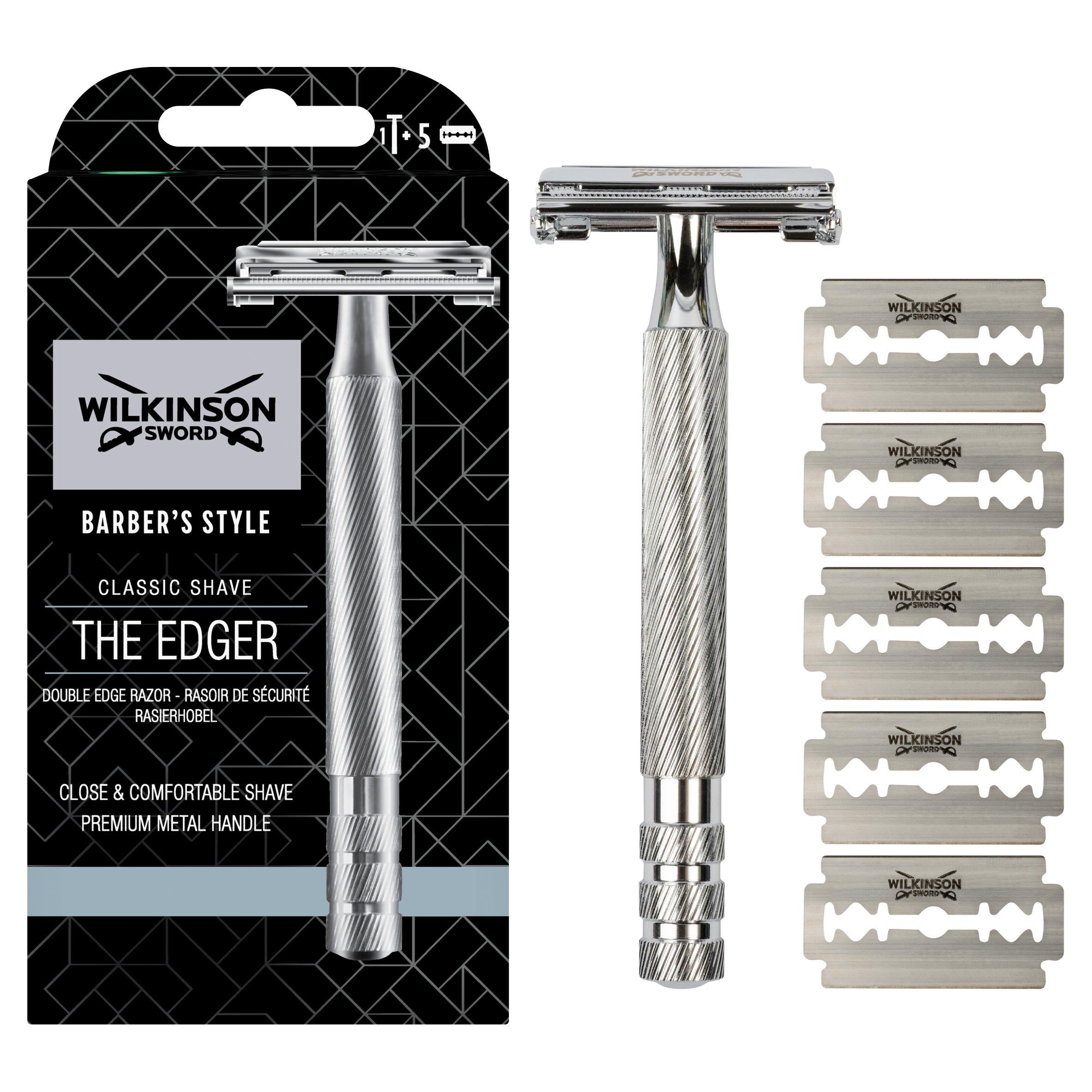Wilkinson Sword double edge razor with 5 blade refills (British brand)