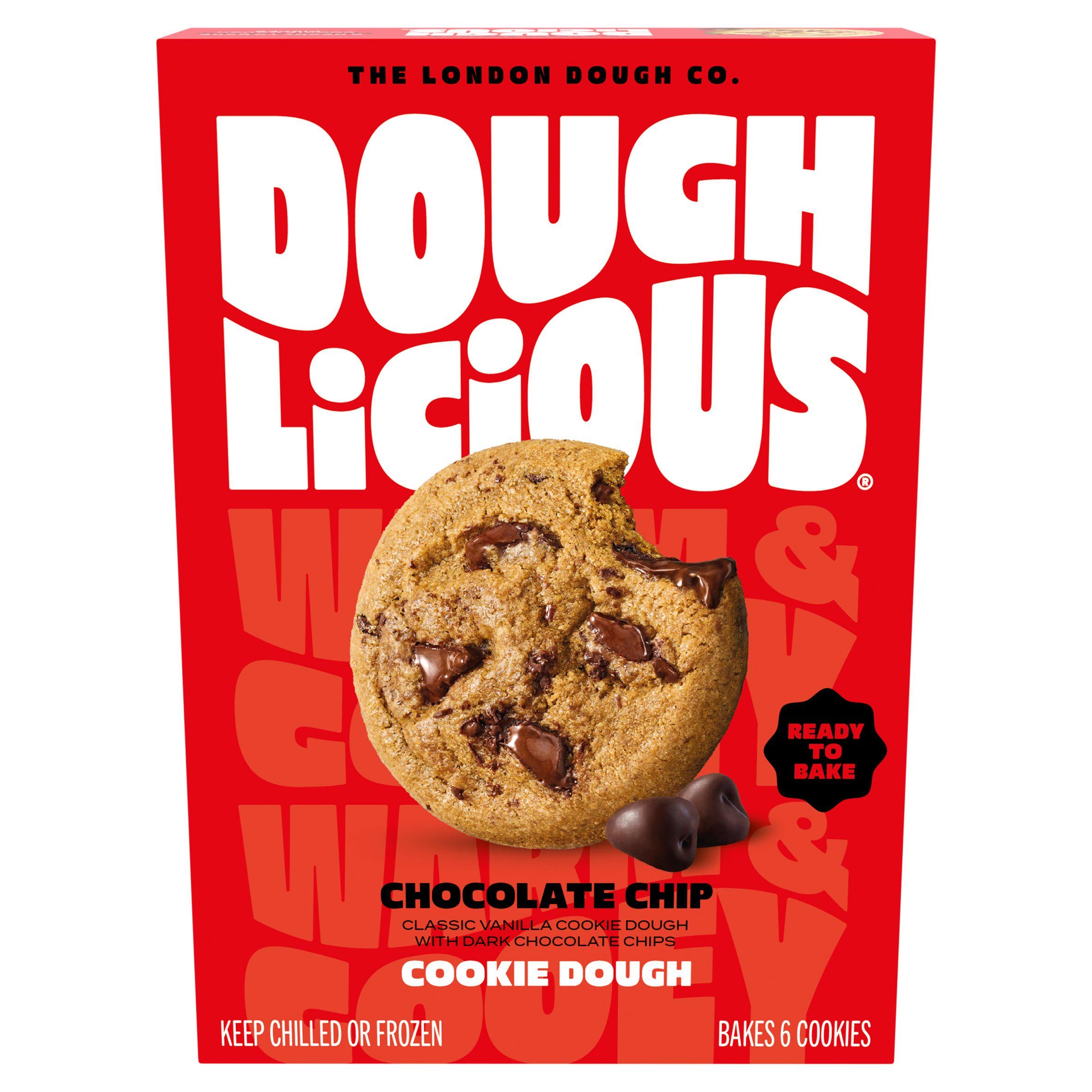 Doughlicious chocolate chip cookie dough 6 x 34g, UK version
