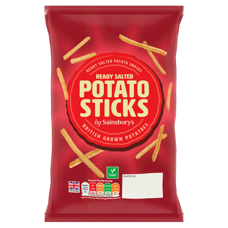 Sainsbury's ready salted potato sticks 150g, UK version