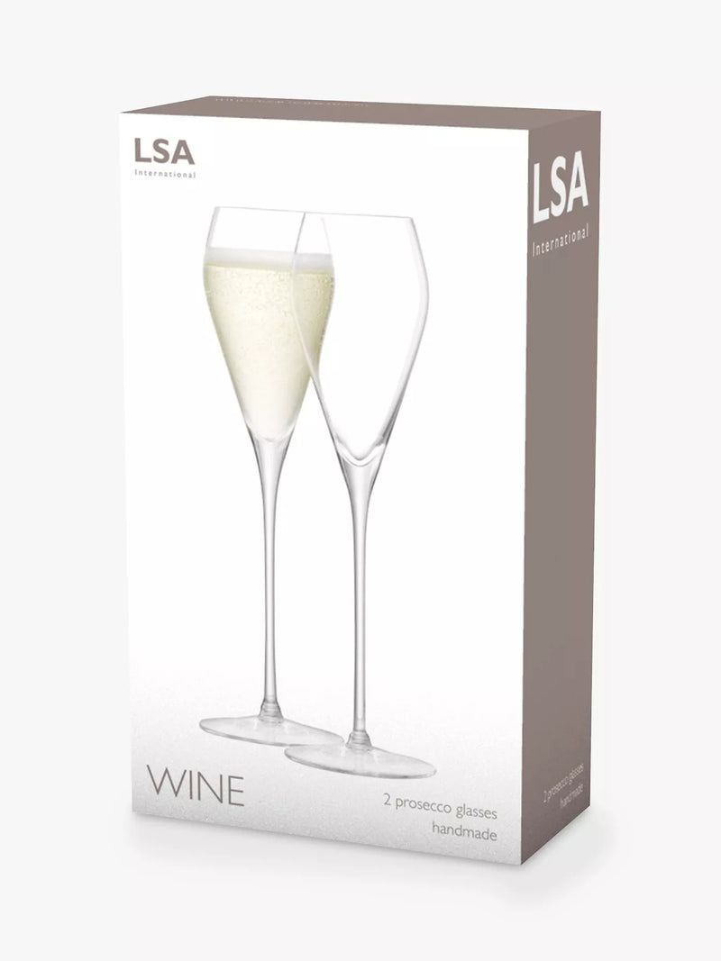 LSA International prosecco glasses set of 2 250ml - British product