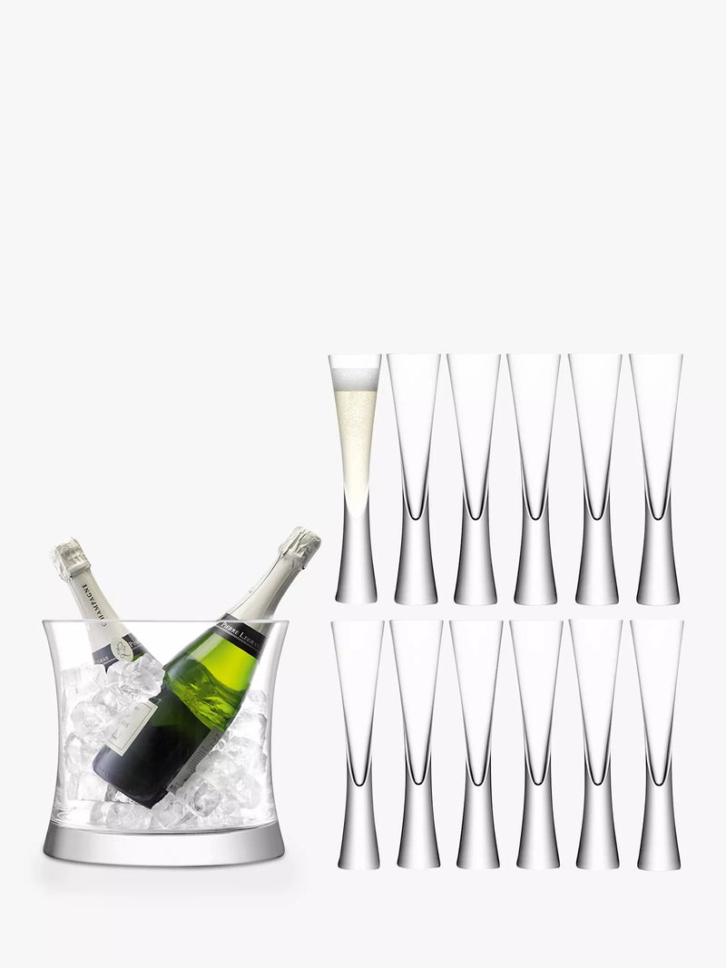 LSA International Moya champagne flutes and bucket set 12 pieces (British brand)