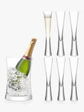 LSA International Moya set of 6 champagne flutes and bucket, UK version