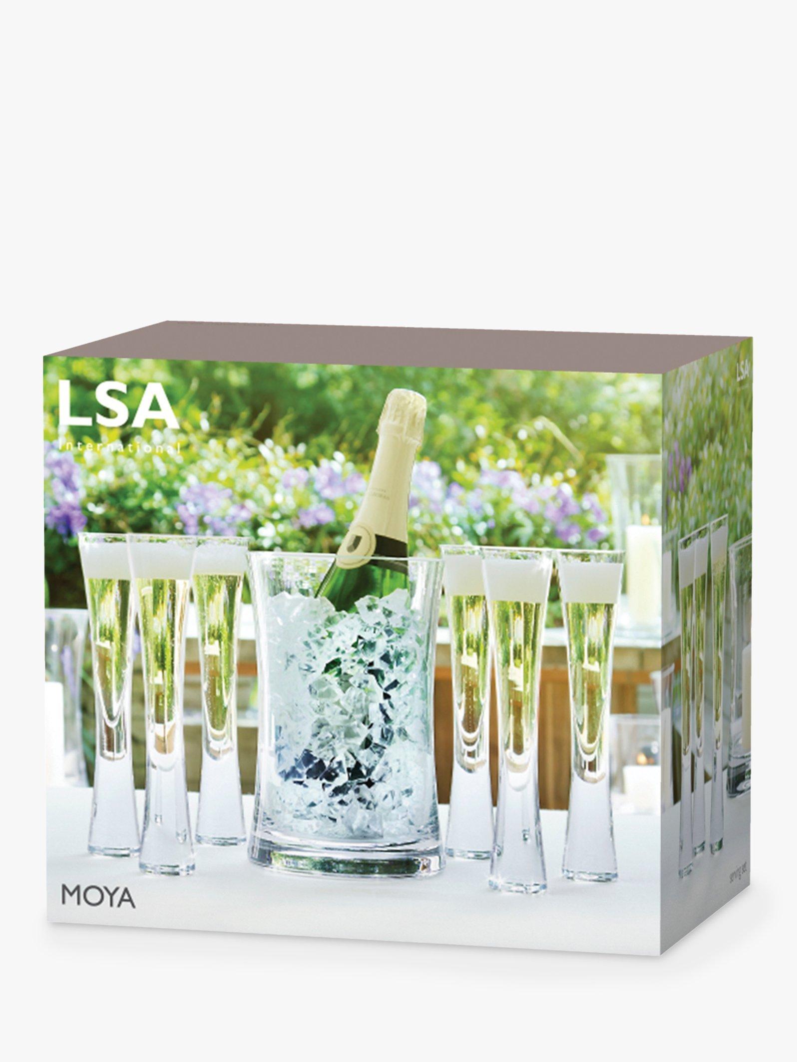 LSA International Moya Set of 6 Flutes and Champagne Bucket